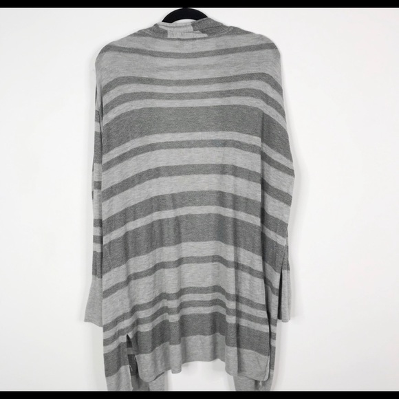Ava & Viv Striped Duster Cardigan Sweater Gray 2X - Picture 2 of 7